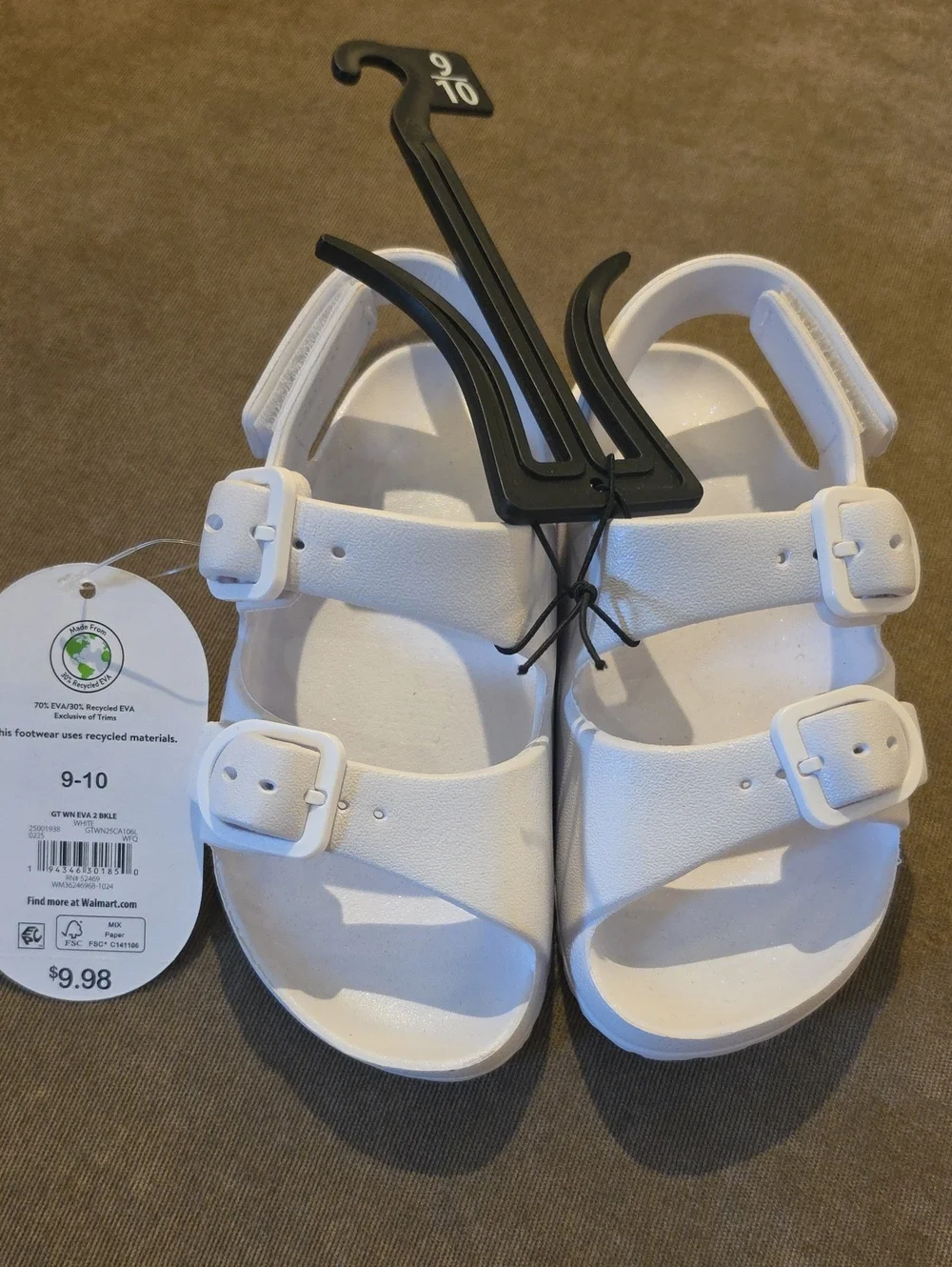 wonder nation White Double-Buckle Kids Sandals with Ankle Strap